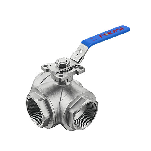 Three way reducing threaded ball valve